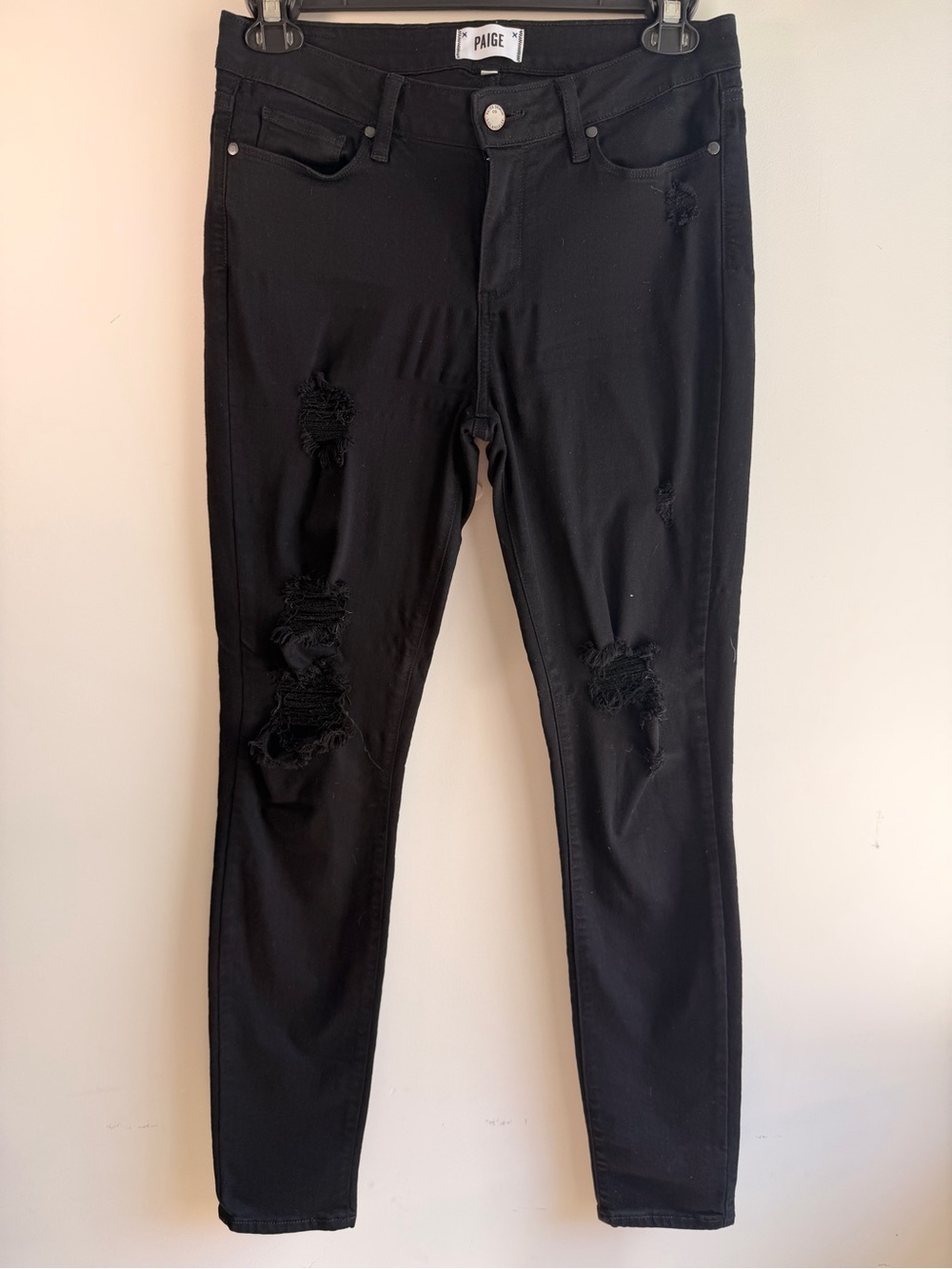 PAIGE Black Skinny Jeans - Classic High-Rise